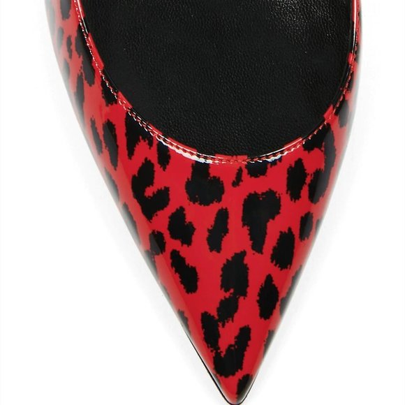 Saint Laurent ZOE 85MM Red Leopard Animal Print Patent Leather Pumps - Picture 10 of 12